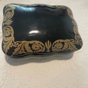 Vintage Black and Gold Decorative Box